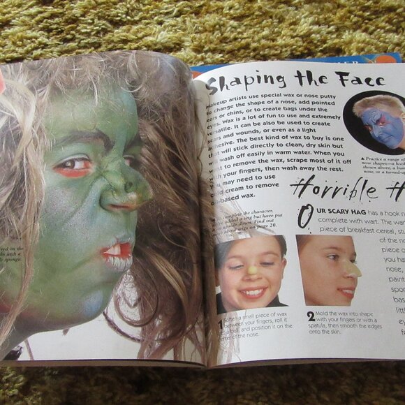 Soft-cover Kingfisher Halloween FX FACES make-up costuming book - Picture 12 of 15
